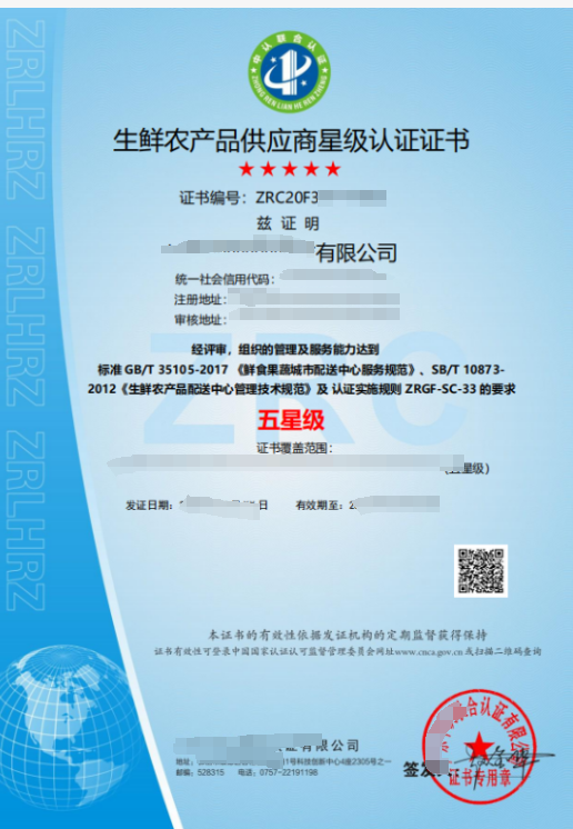 生鮮農(nóng)產(chǎn)品供應(yīng)商星級認(rèn)證-海南錢生錢財務(wù)咨詢